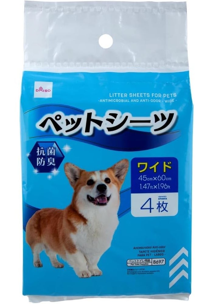 DAISO Pet Litter Sheets - 4 Disposable Training Pads for Cats & Small Pets - Image 1